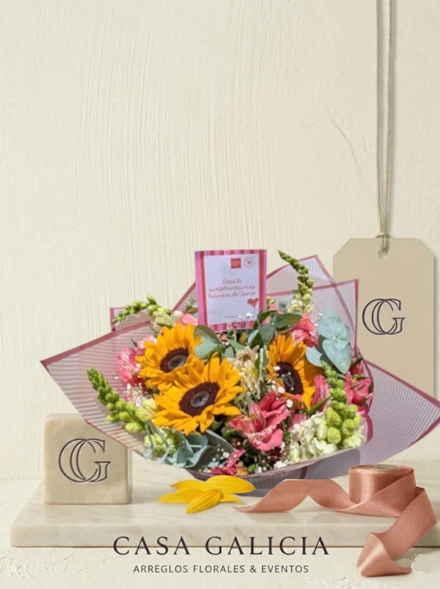 Pink Sunshine - Ramo de flores frescas Casa Galicia